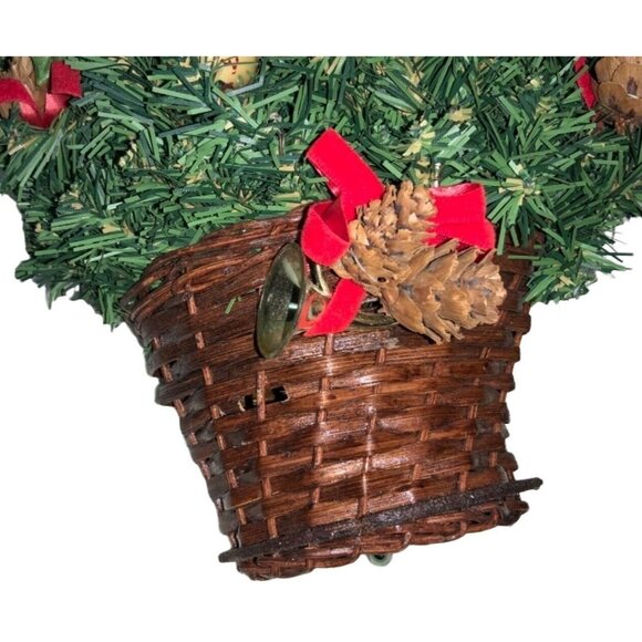 Christmas Wall Tree with Decorations Vintage Hanging Artificial Tree Wall Decor - Picture 8 of 9